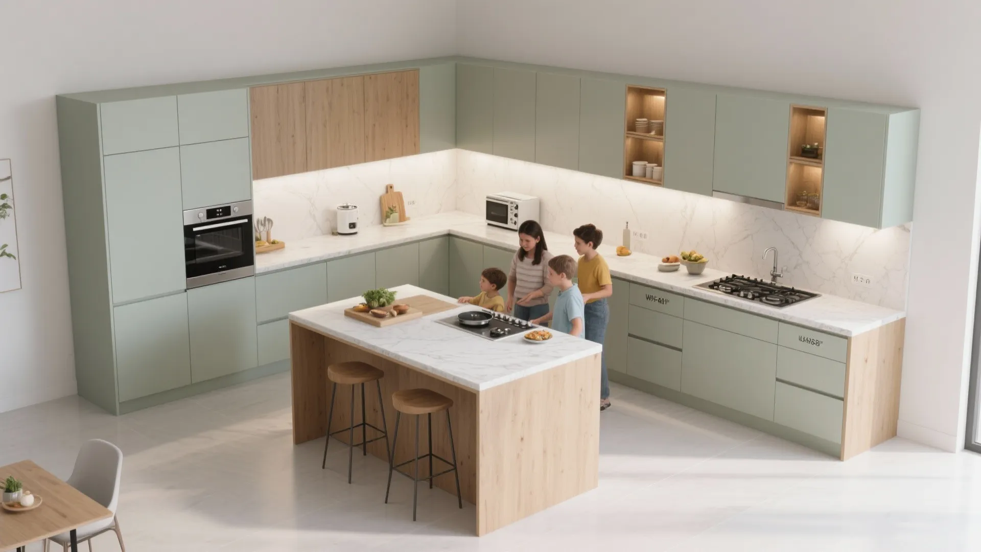 1) Minimalist, storage-smart kitchen planning for bustling families