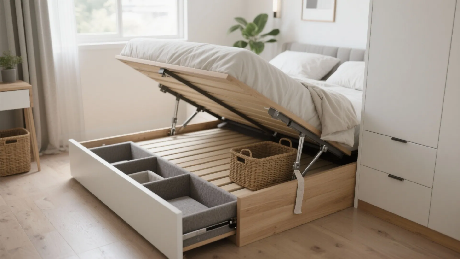Hydraulic Lift Platform Beds (Hidden Storage Under the Mattress)