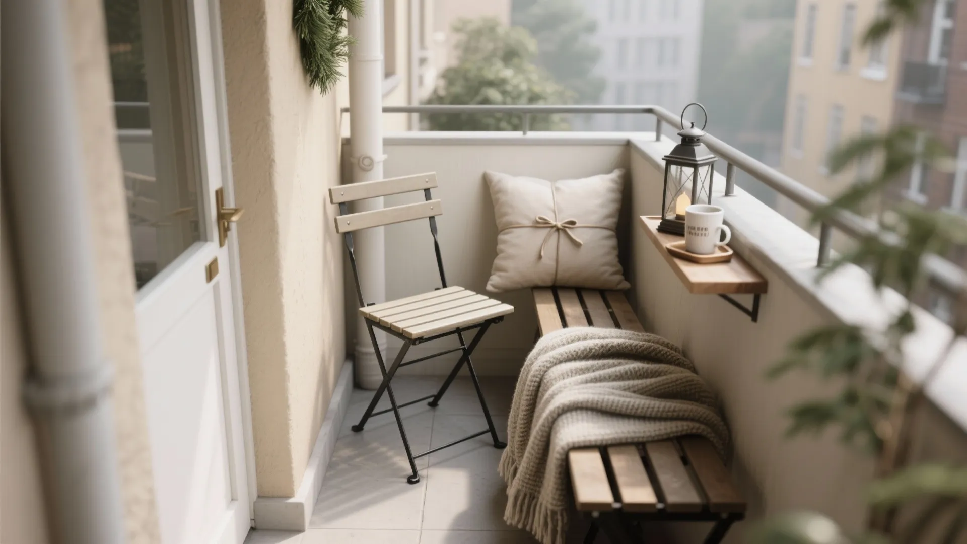 Compact seating and textiles for a hygge nook