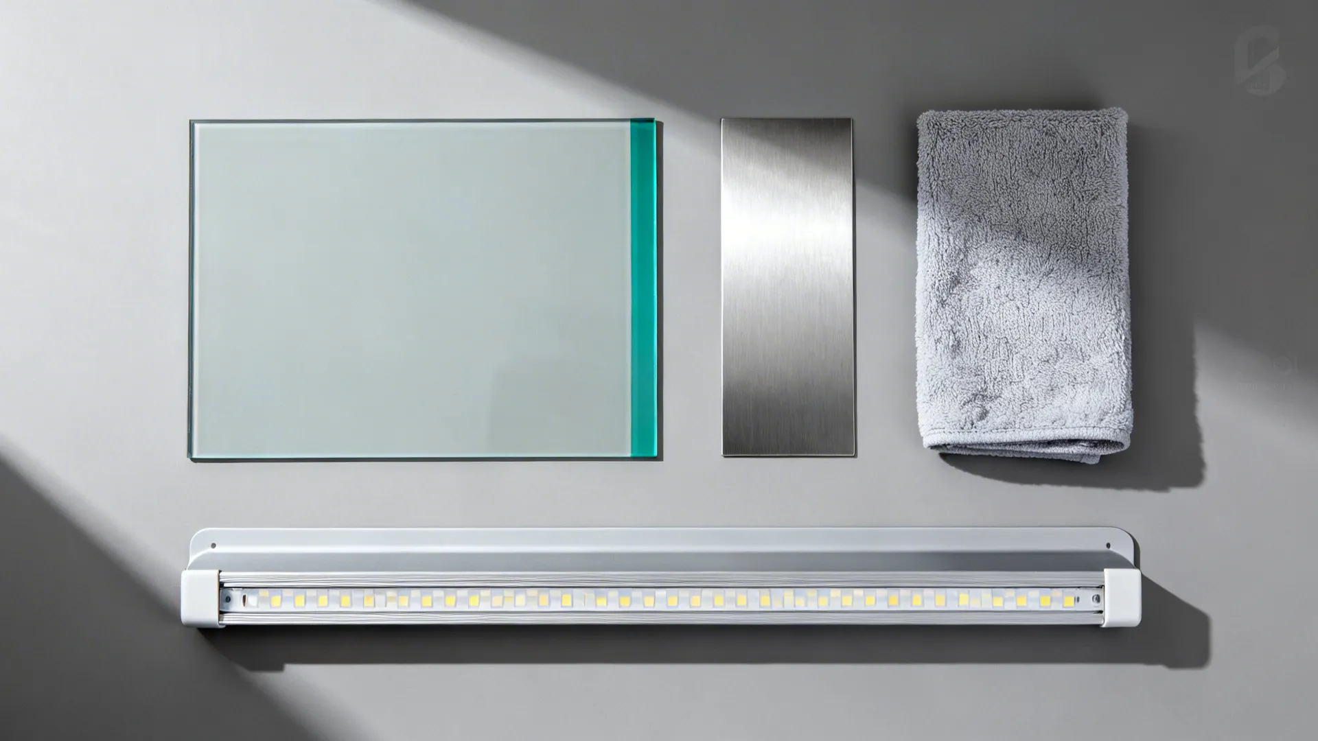 Glass backsplash for clarity and hygiene