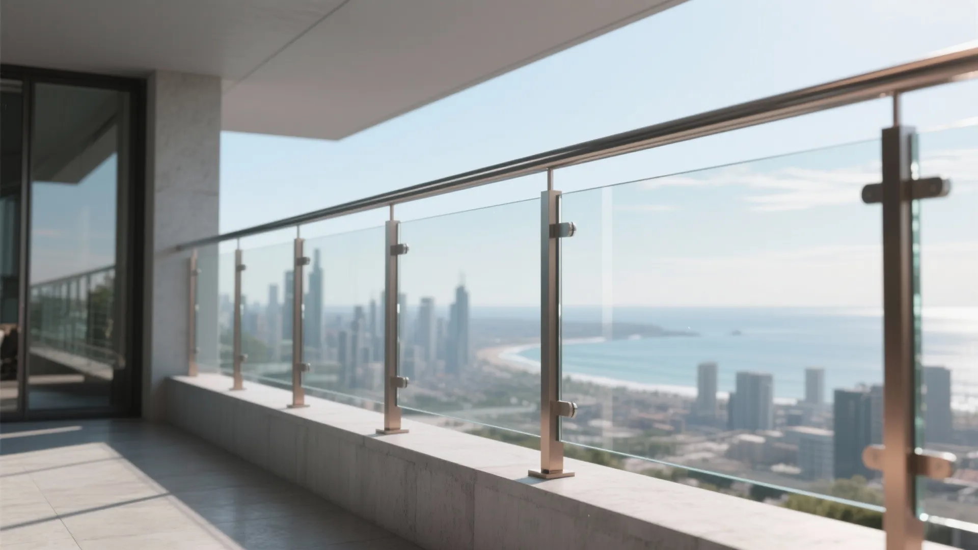 Idea 1: Clear, low-iron glass balustrades with smart cues