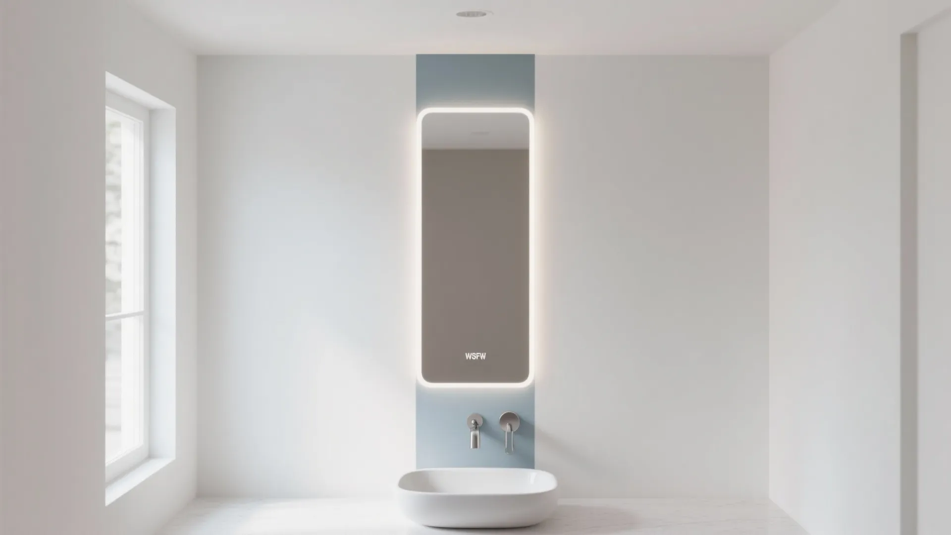 Idea 1: Stretch the height with color blocks and a runway mirror