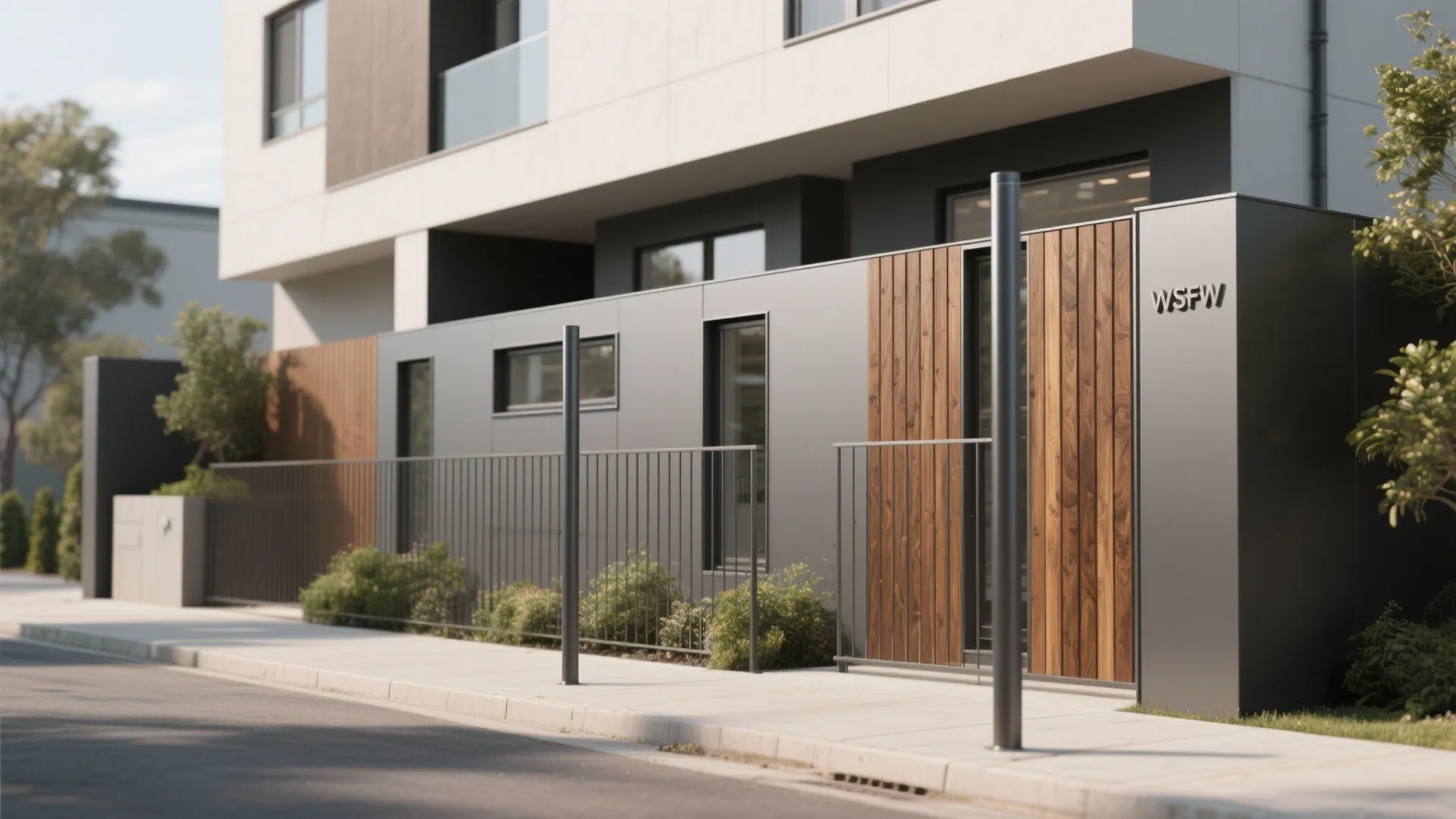 Idea 1: Fine-line steel with timber rhythm