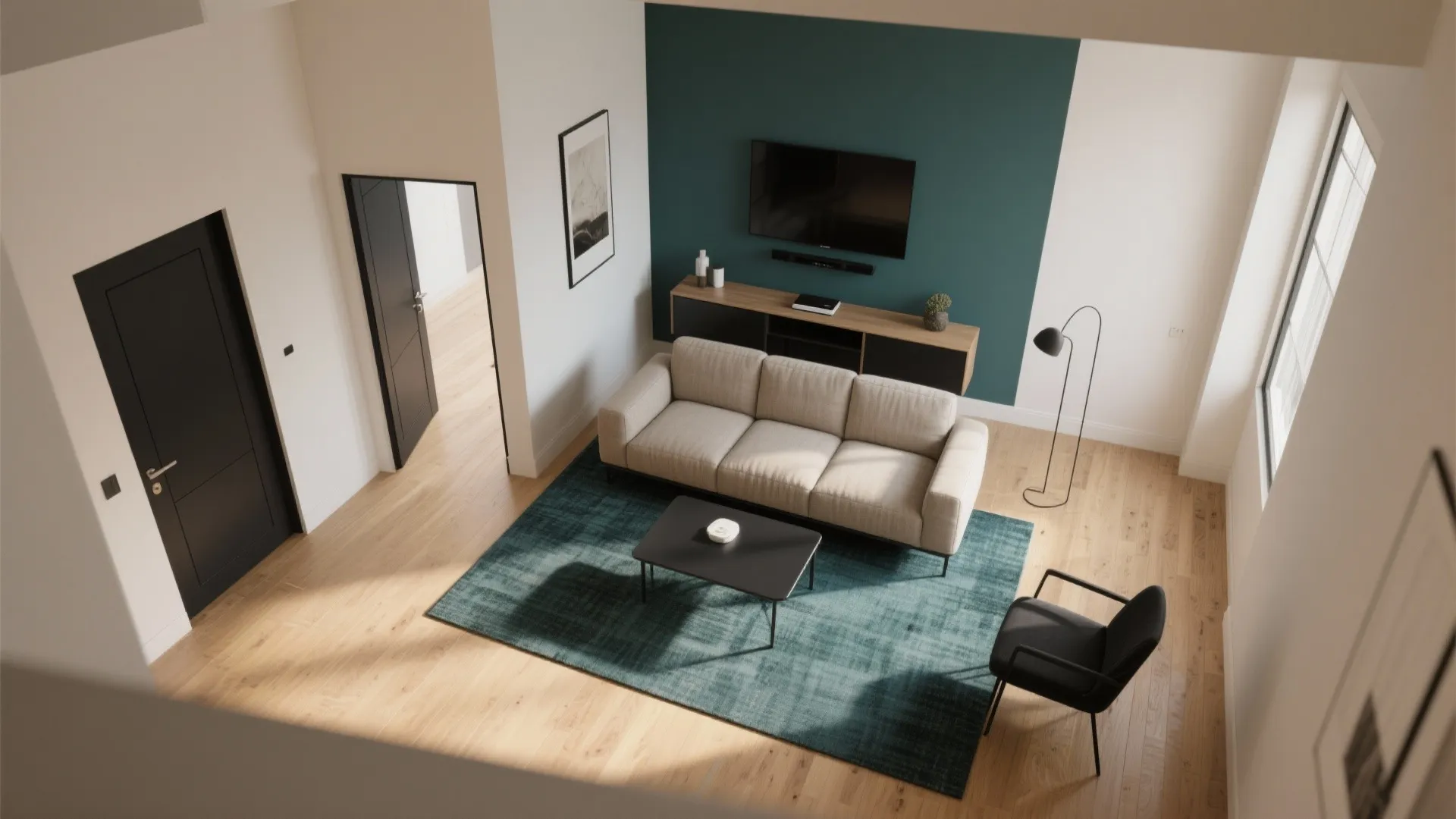 Idea 1: Float the seating to carve clean walkways