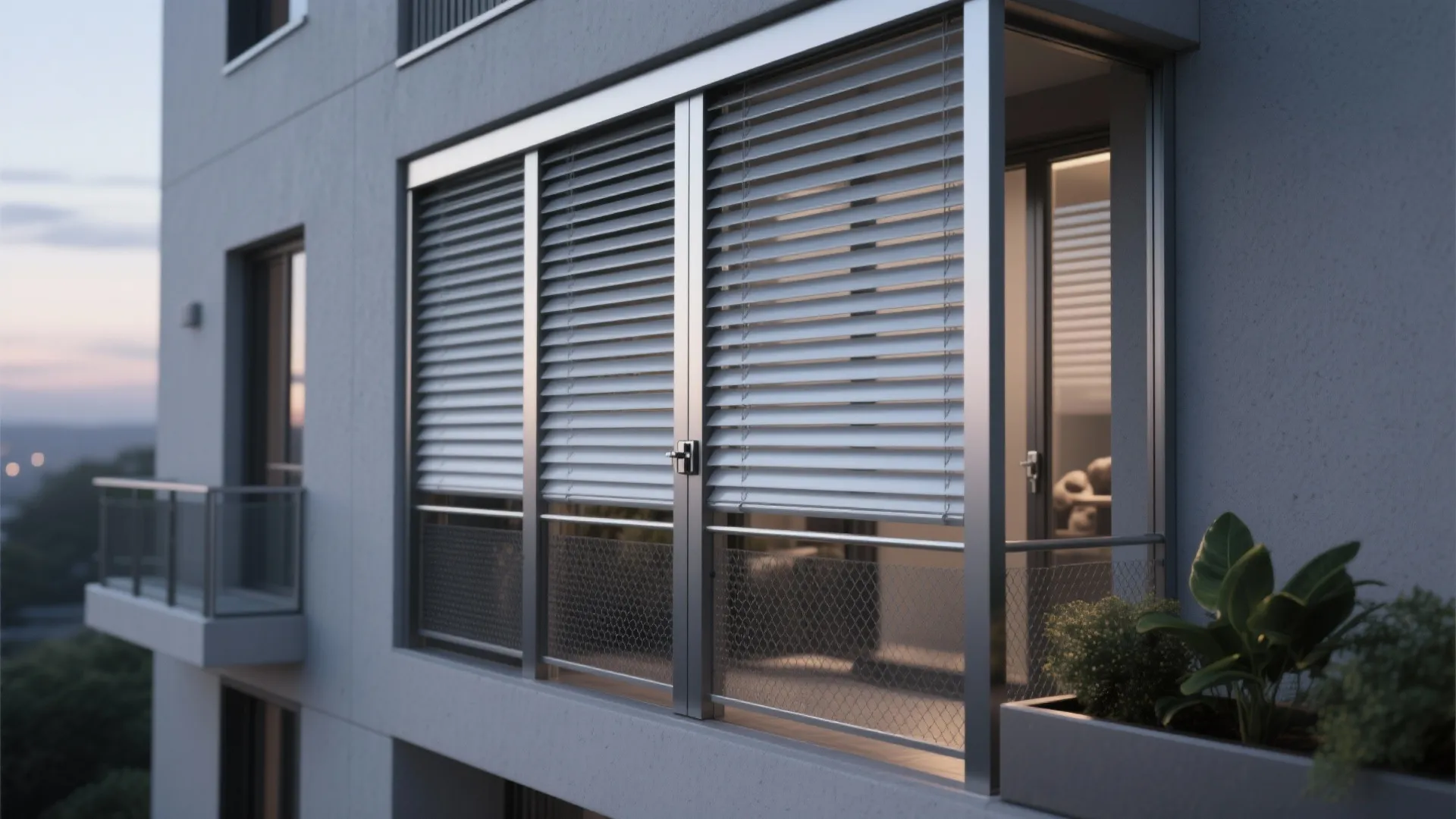 Idea 2: Lockable louver screen for airflow and privacy