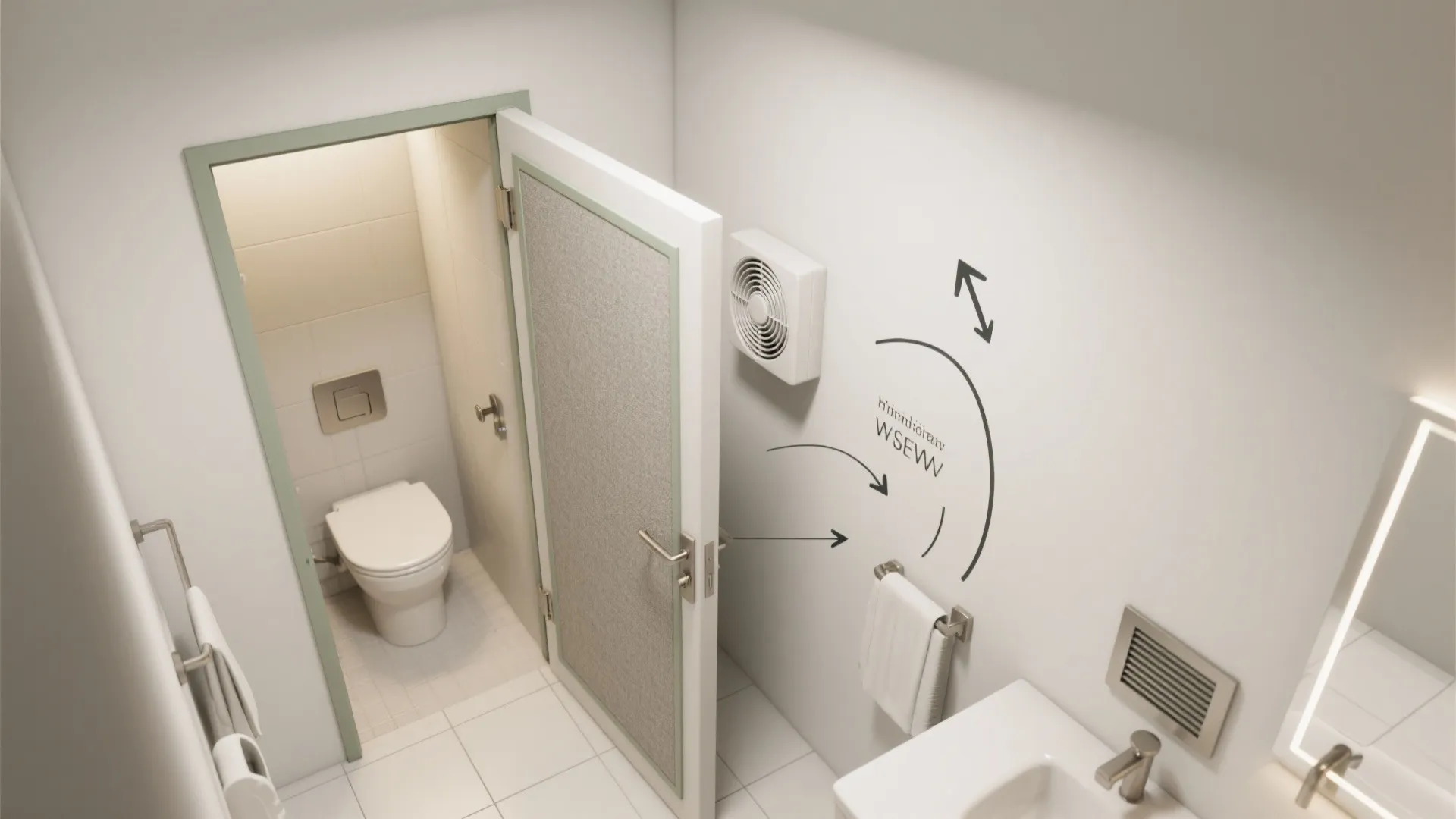 Idea 2: Pocket door + acoustic seals + a discreet fan