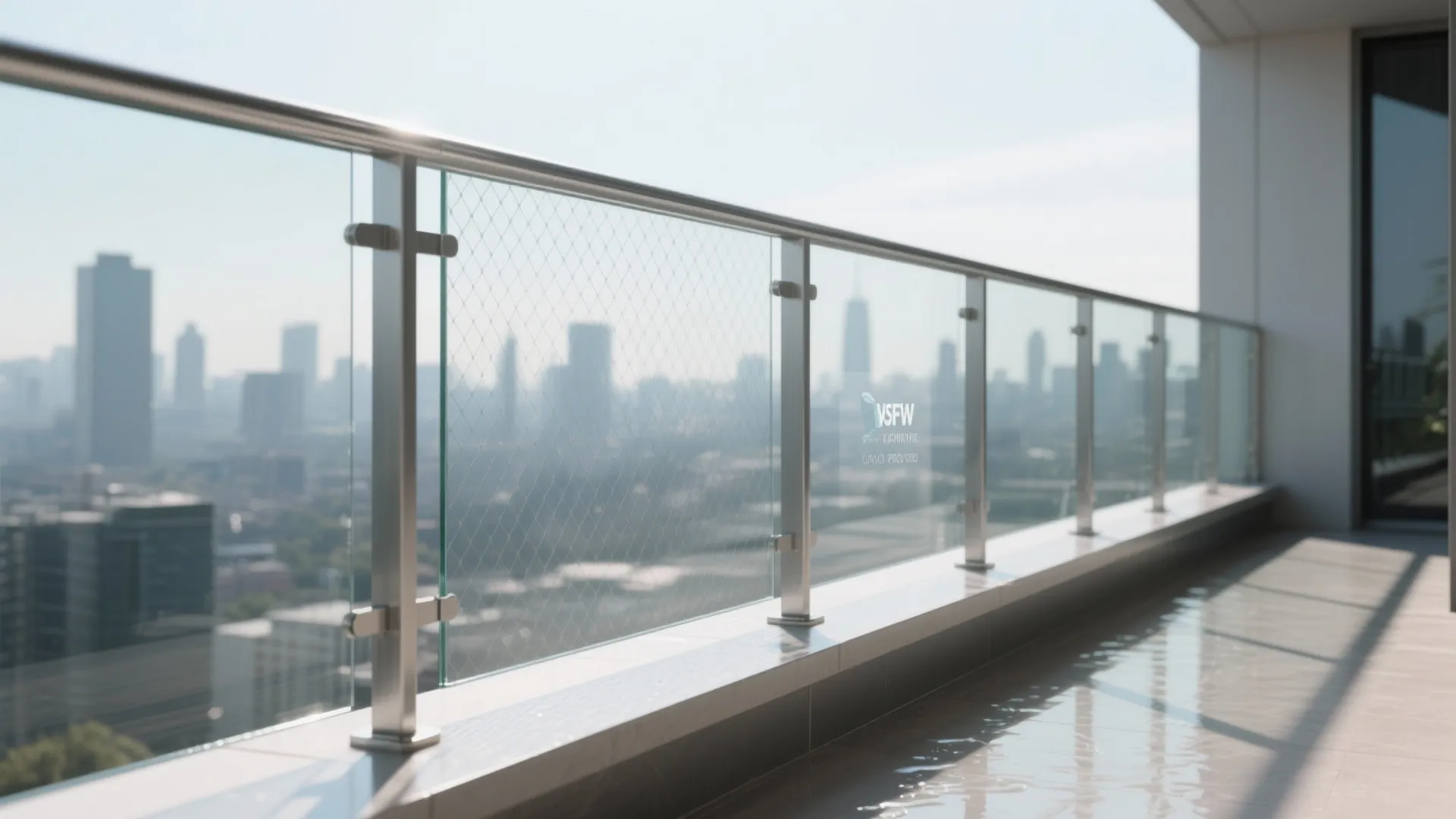 Idea 3: Glass + safety mesh hybrid to keep the view