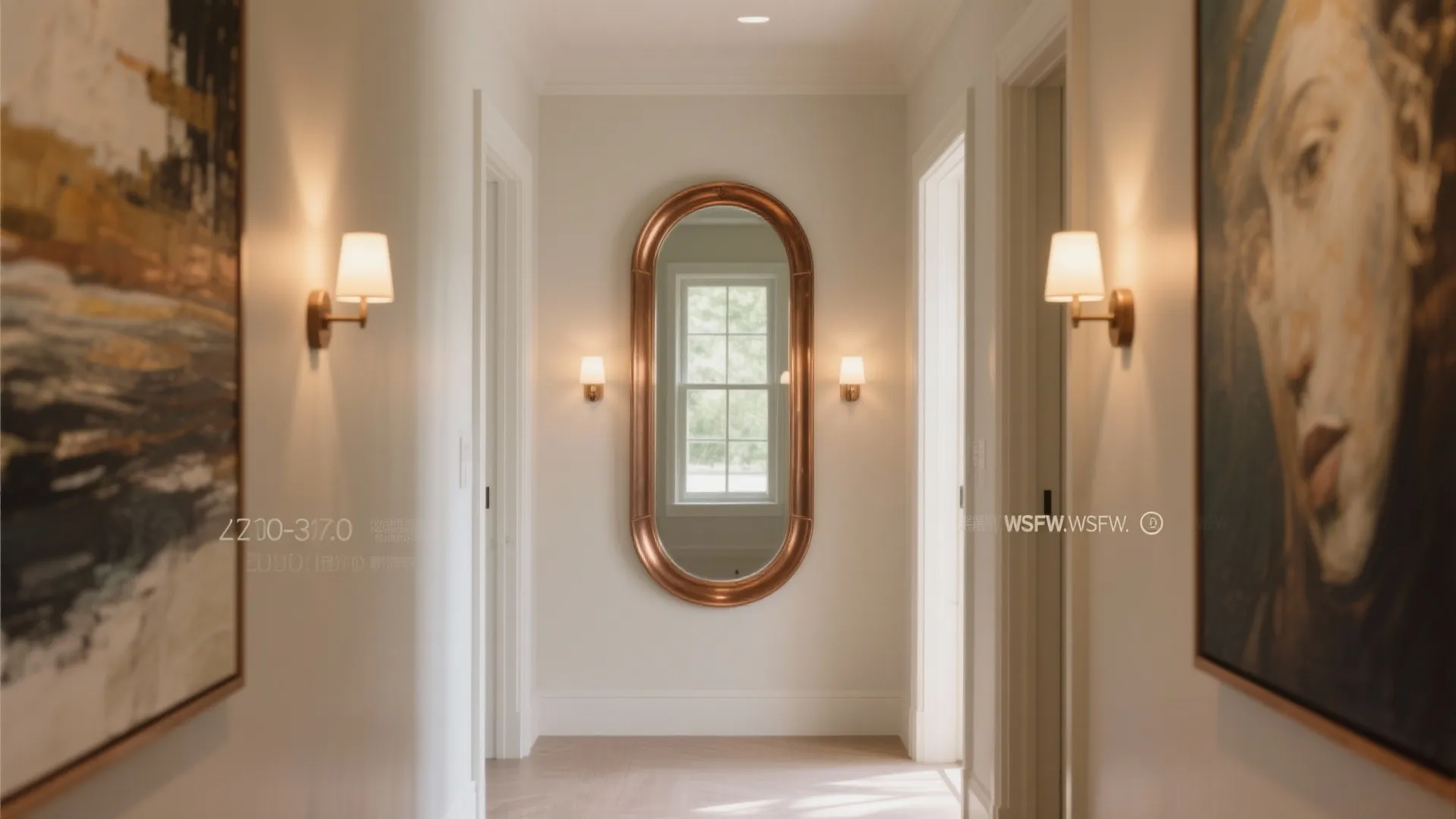 Idea 4: Oversized Art, Mirrors, and Warm Lighting