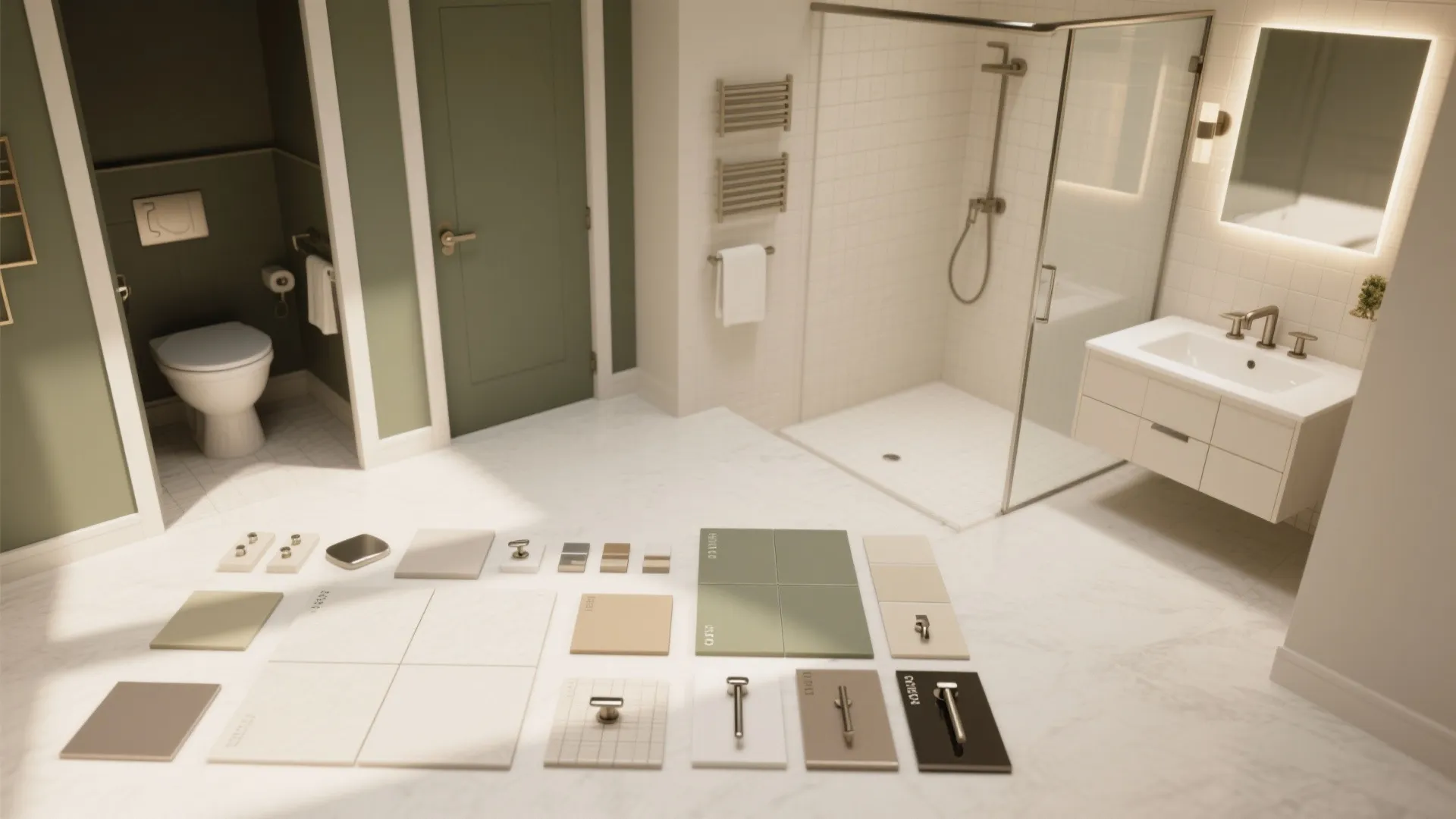 Idea 4: Zoning with finishes and layered light