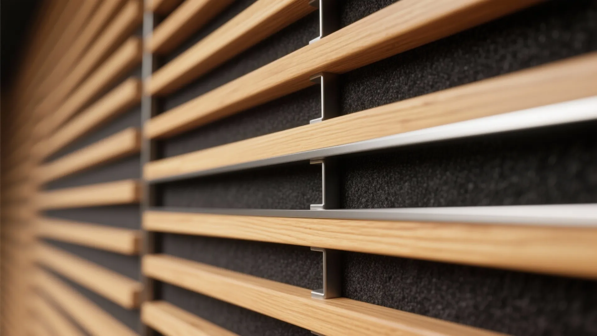 Idea 4: Slim wood slats with acoustic backing