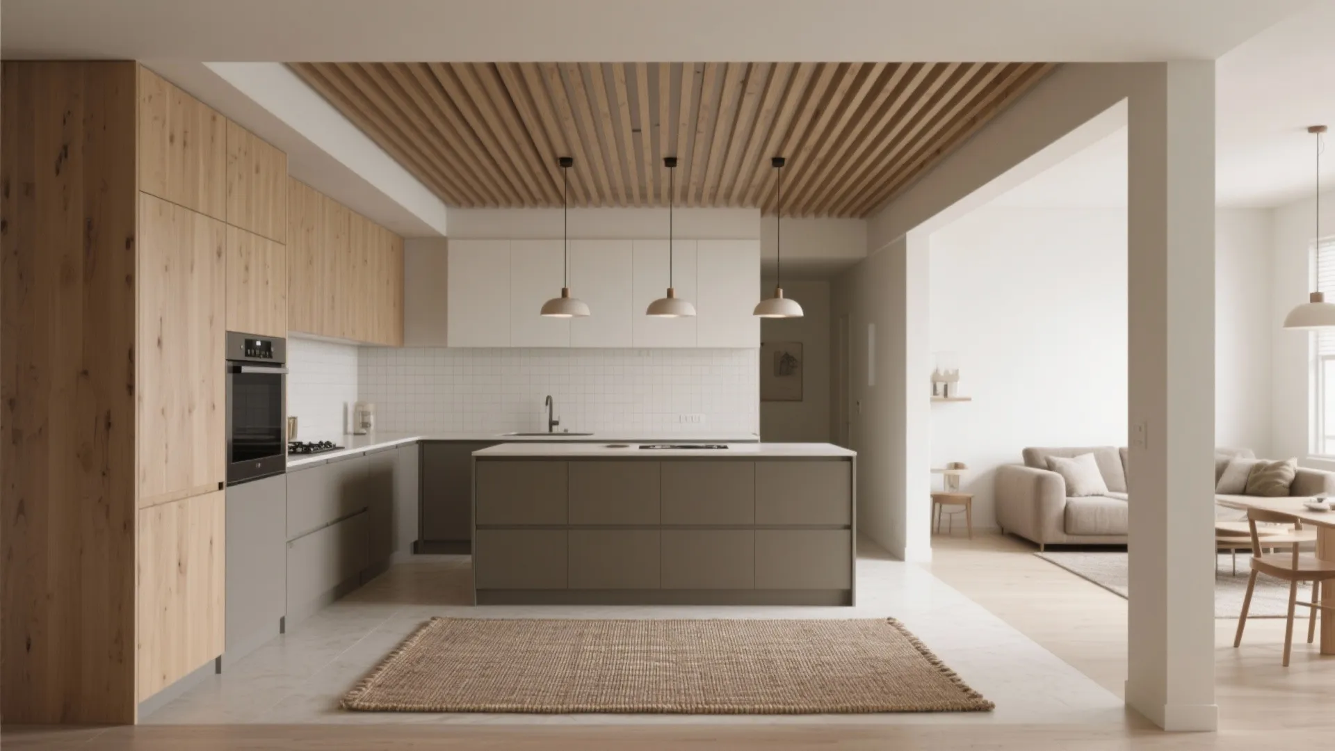 Idea 4: Zone without walls—color, ceiling lines, and rugs