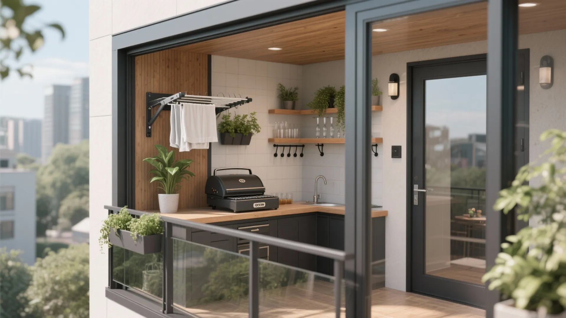 Idea 5: Box‑frame grill with built‑in utility