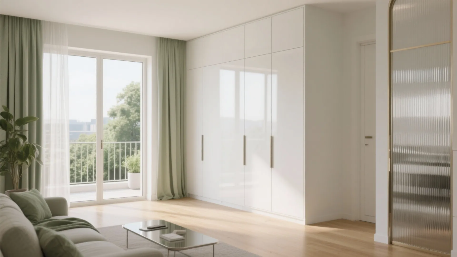 Idea 5: Light, Balcony, and Storage Walls That Disappear