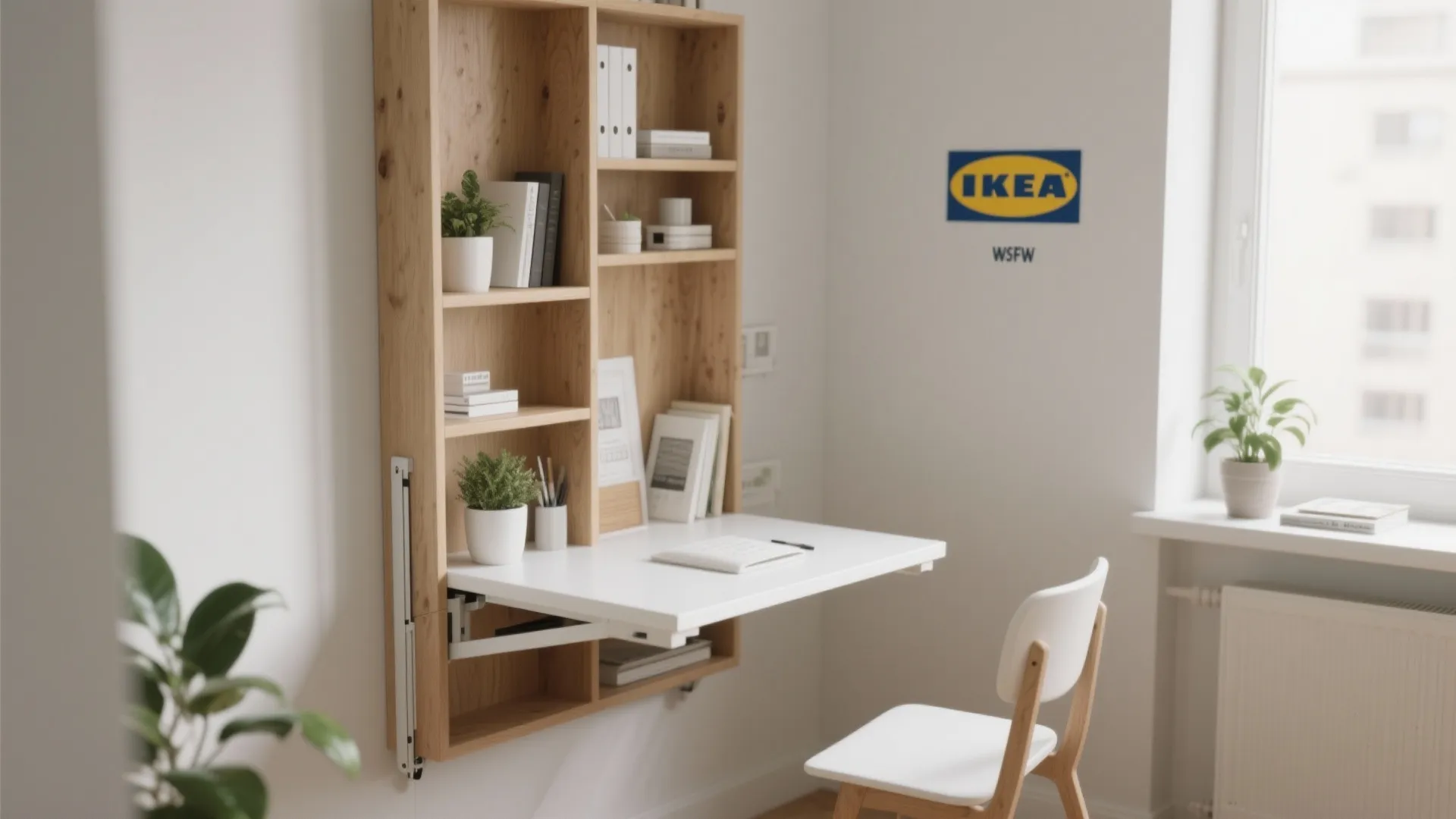 Idea 1: Floating Desks & Wall Storage