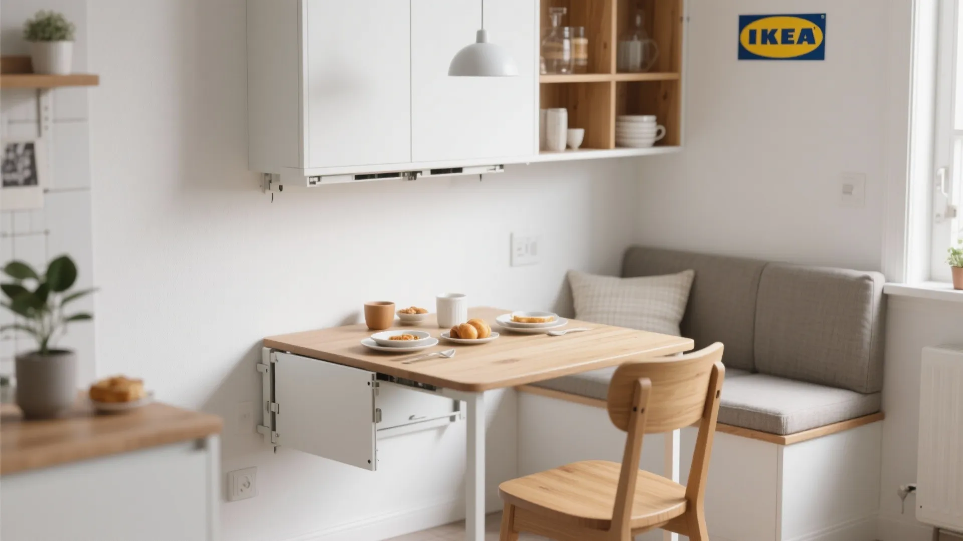 7. Fold-Down Dining Tables