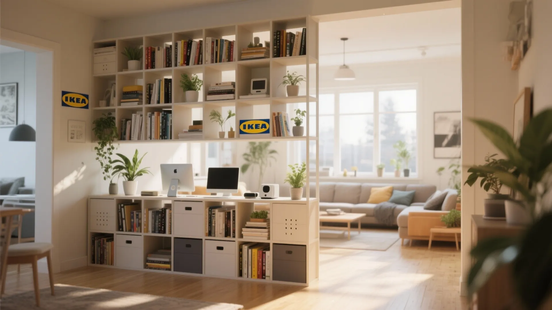 Idea 2: Modular Shelves as Room Dividers