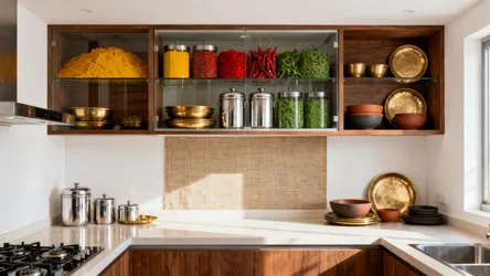 5 Indian-Inspired Ideas to Decorate Clear Kitchen Cabinets