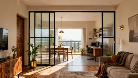 5 Living Room Glass Partition Designs in Indian Homes