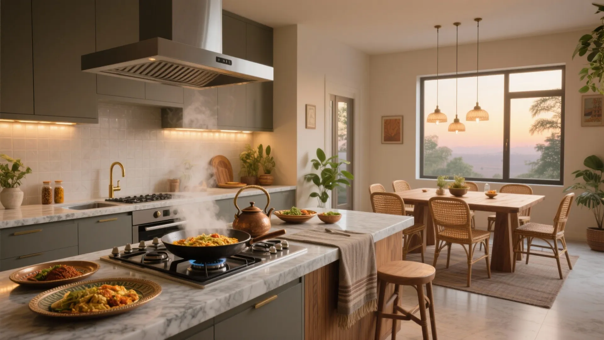 Indian Open Kitchen with Dining Room: Space, Style & Flow: 1 Minute to Effortlessly Blend Indian Kitchens & Dining Spaces