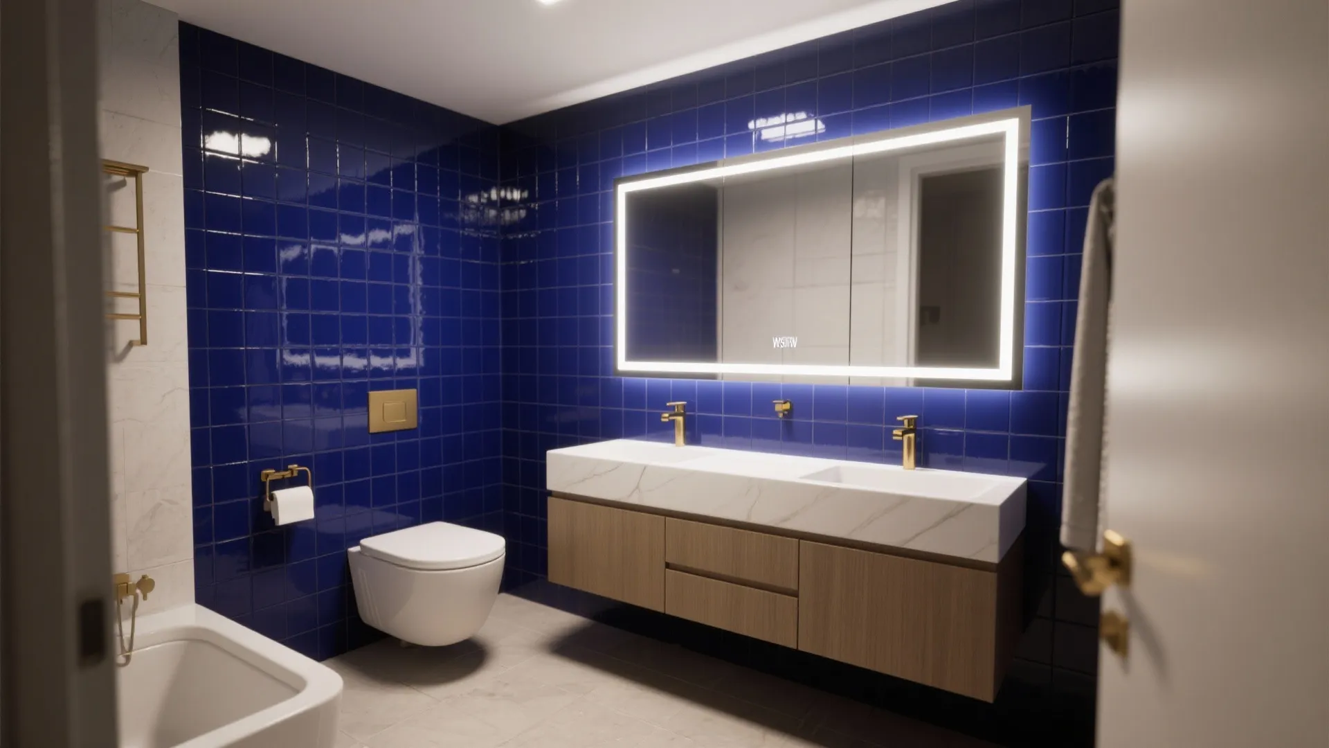 2. Deep Indigo Accent Wall to Add Drama