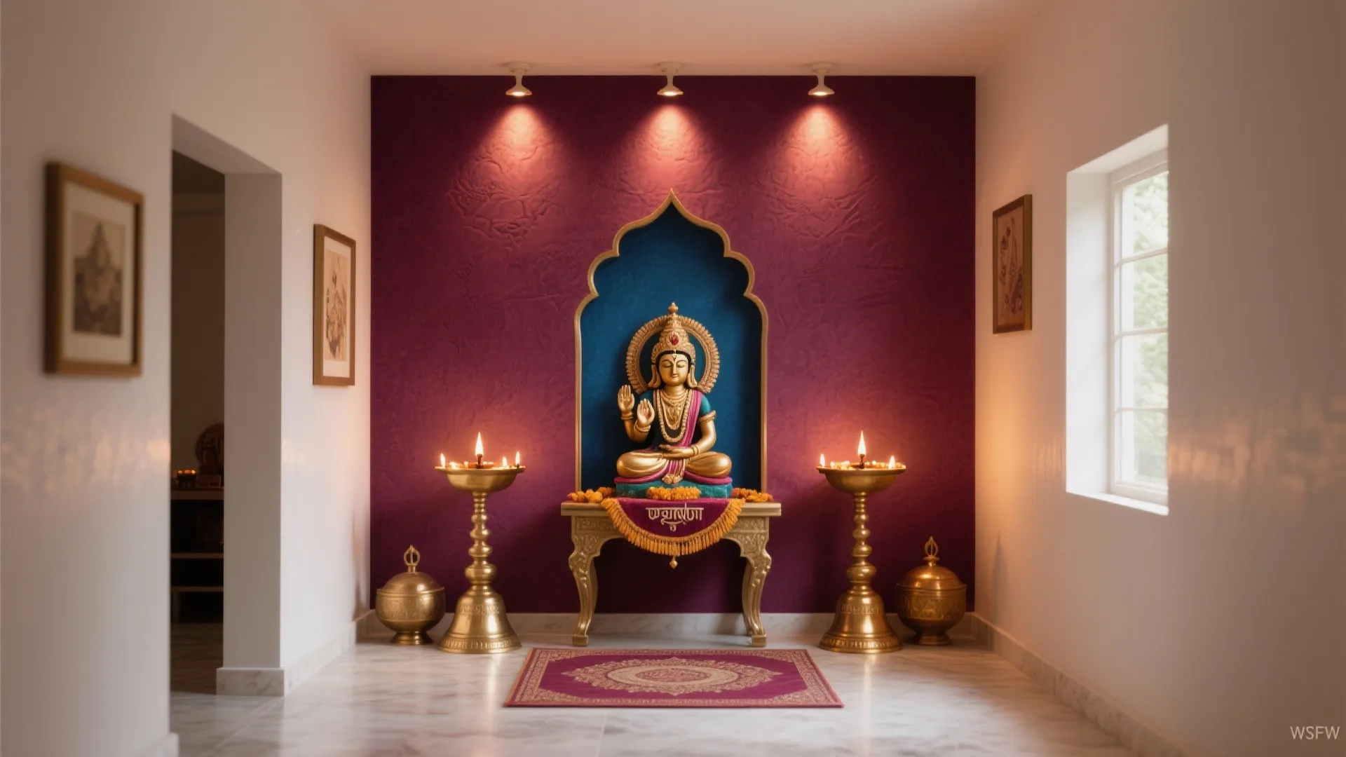 Deep Maroon or Indigo as a Feature Wall