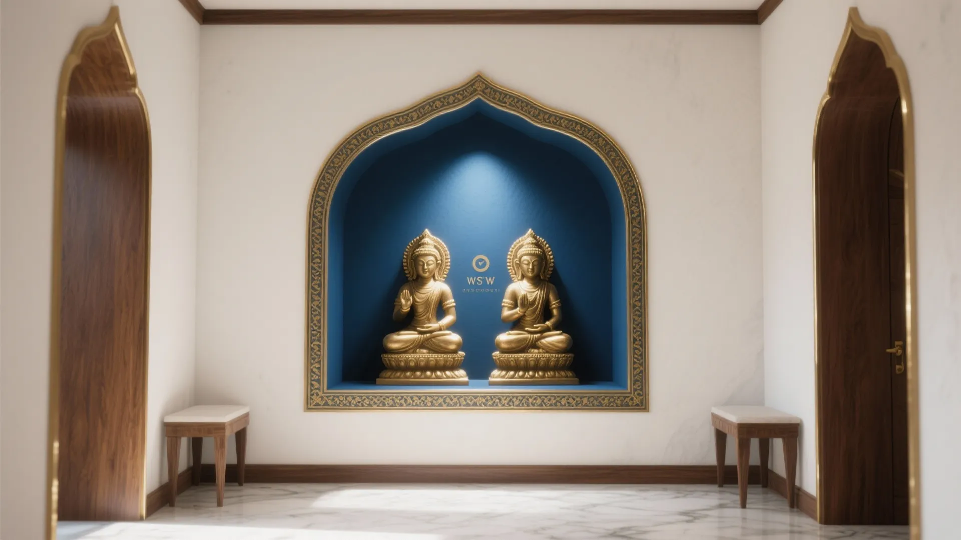 Deep Indigo Niche with Gold Highlights