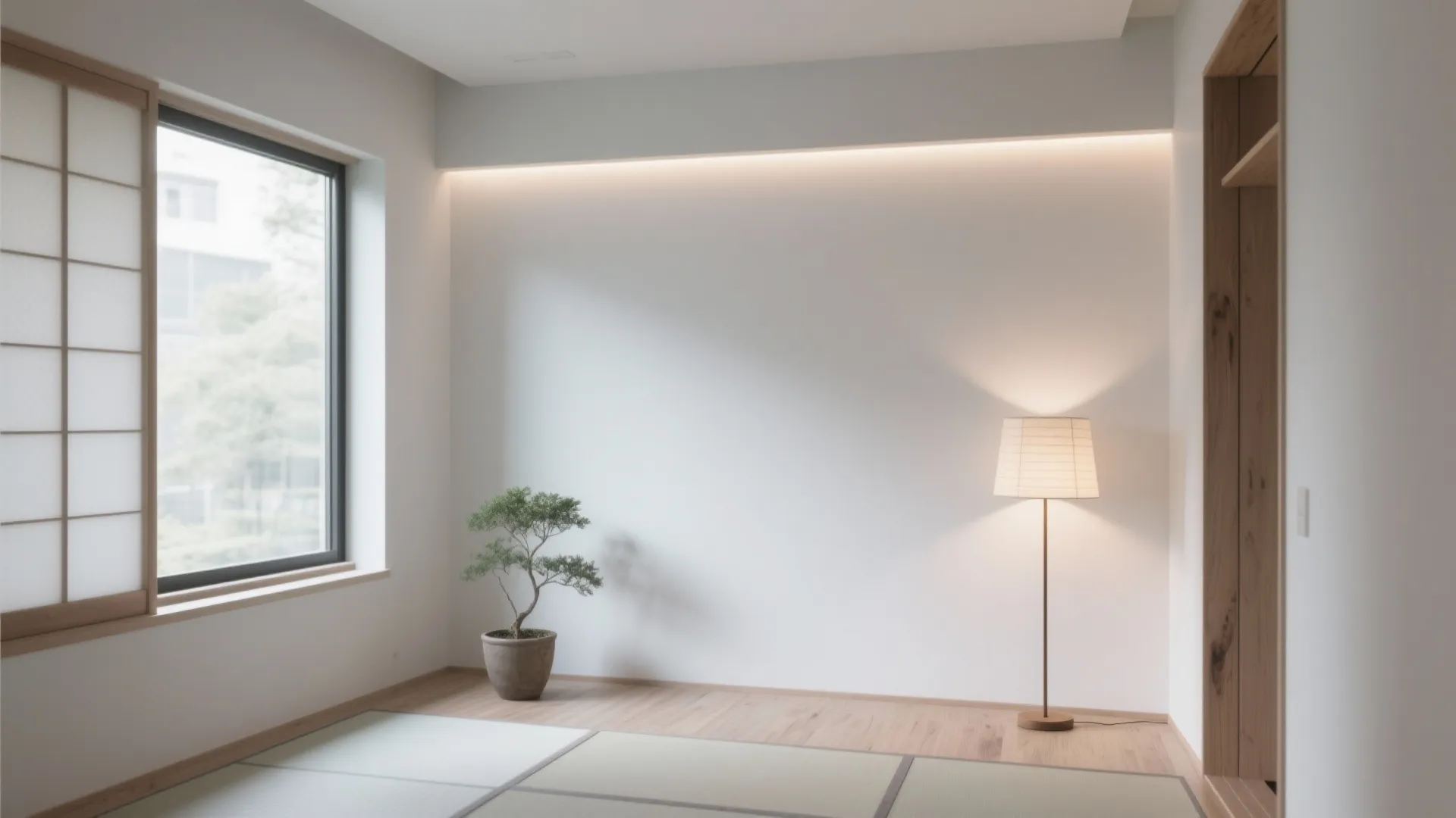 Tips 5: 光は“面で拡げる”、色は“2色＋木”で整える（日本都市の日式风格）