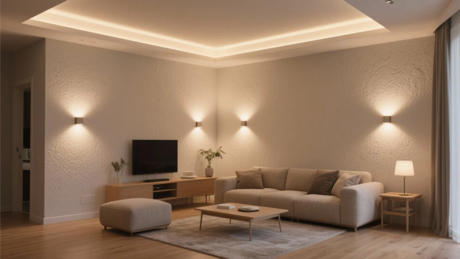 3) Indirect wall washers for soft ambience