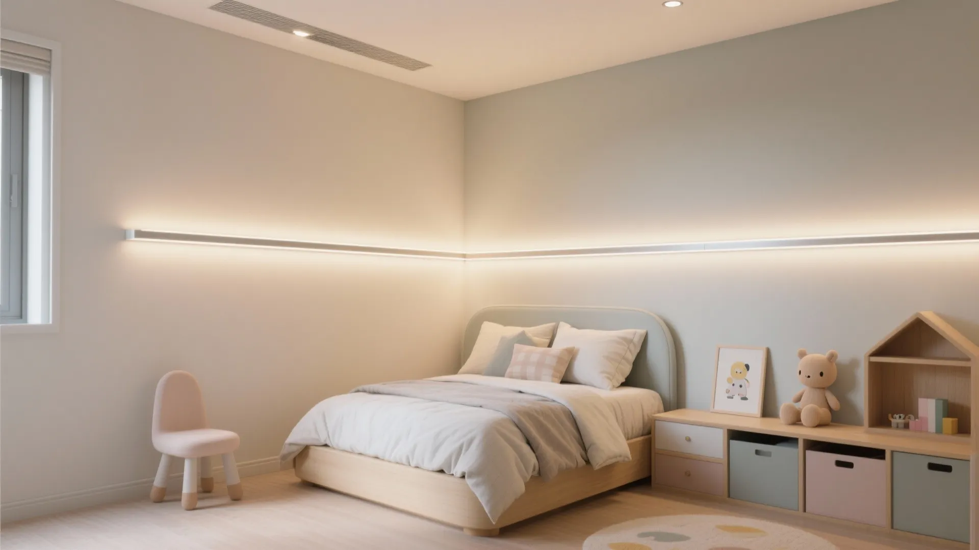 Indirect wall washers for calm bedtime routines