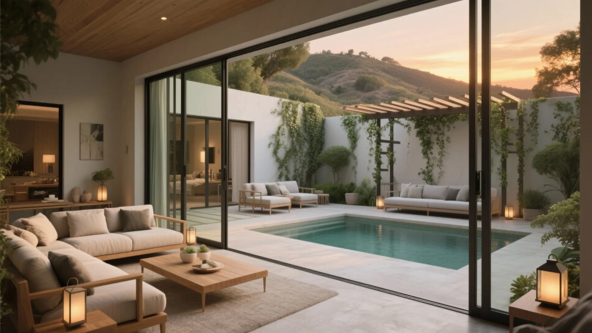 Indoor–outdoor pavilions and courtyards