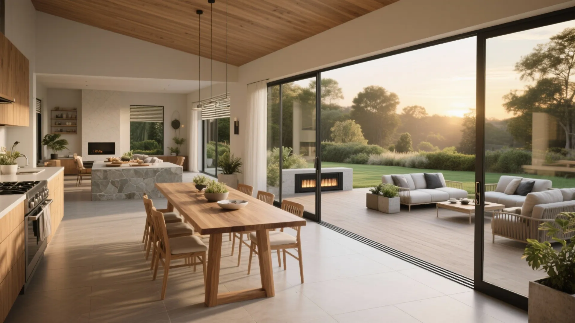 Indoor–Outdoor Great Room with Seamless Transitions