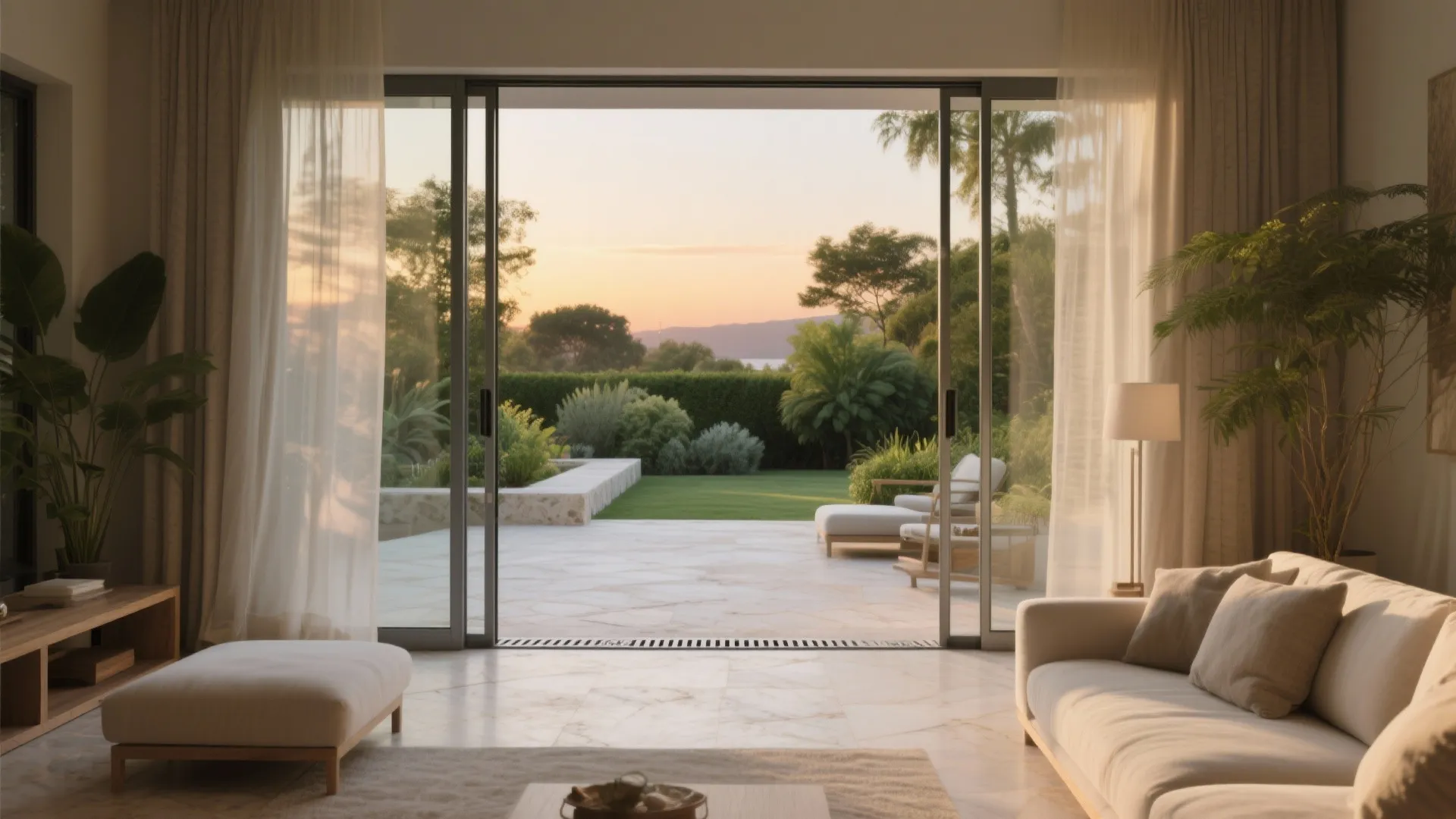 Indoor–outdoor continuity with resort calm