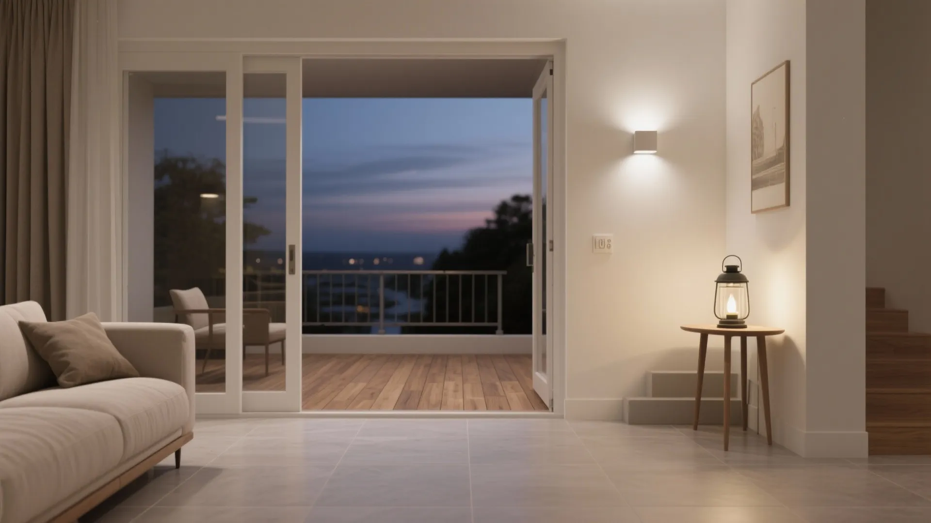 5) Inside–outside continuity: flooring, color, and lighting as one story