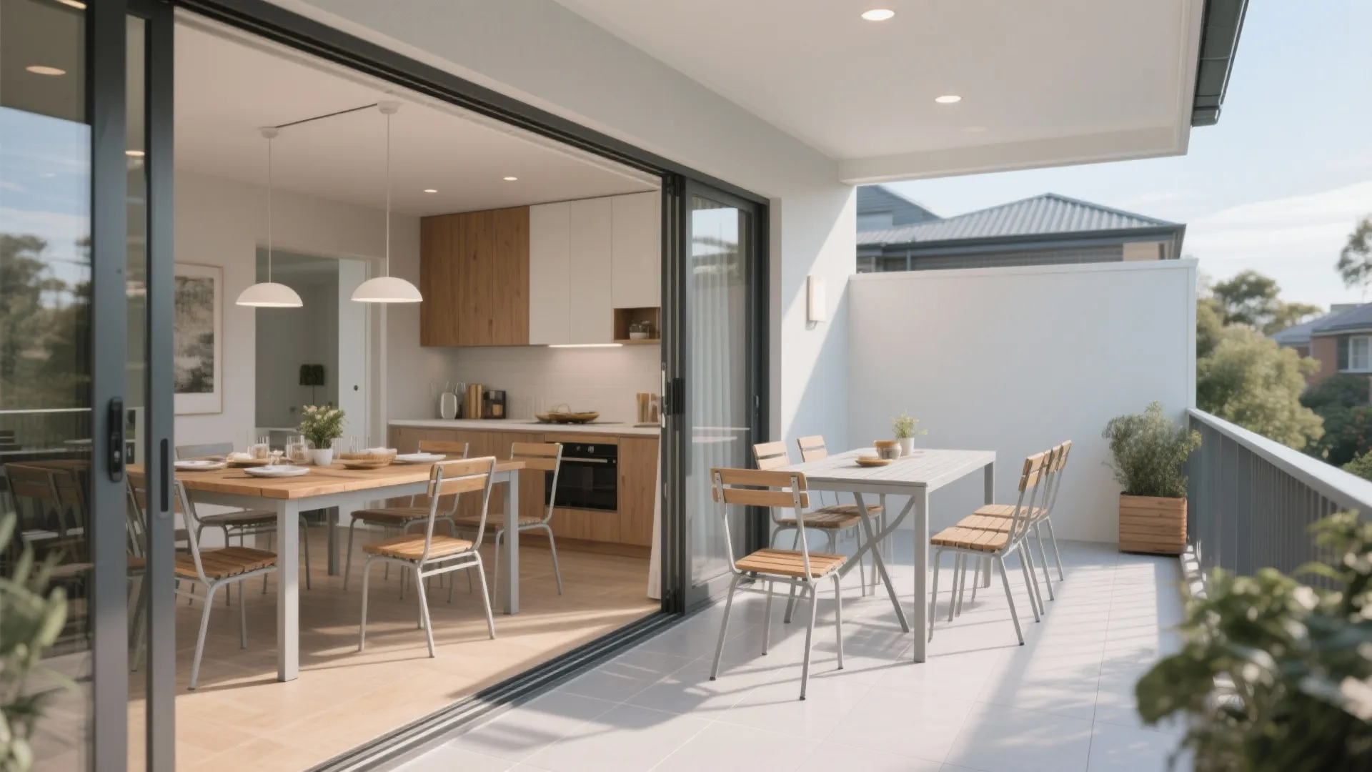 Indoor-outdoor dining continuity