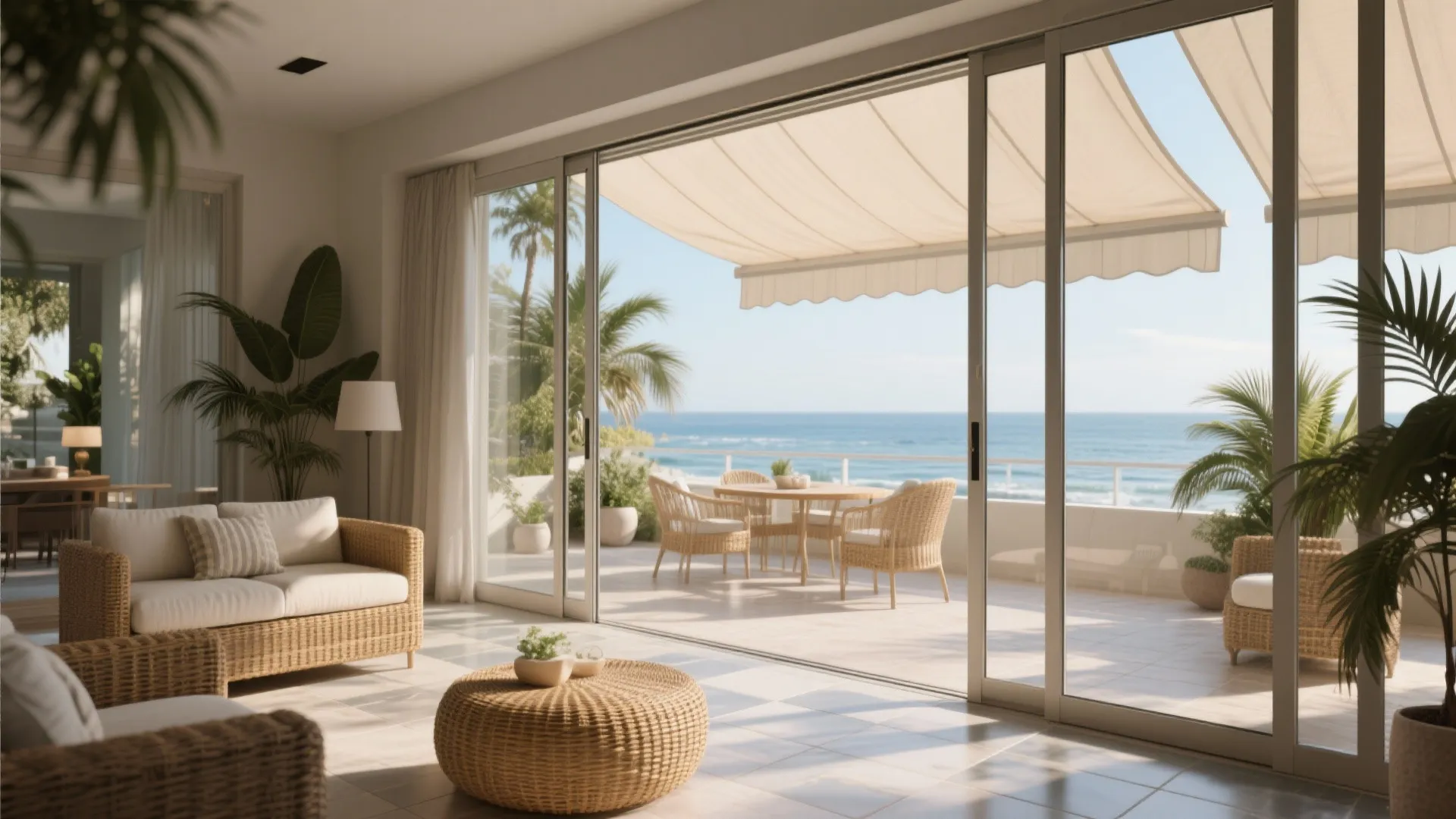 3. Indoor-outdoor connection with shaded terraces