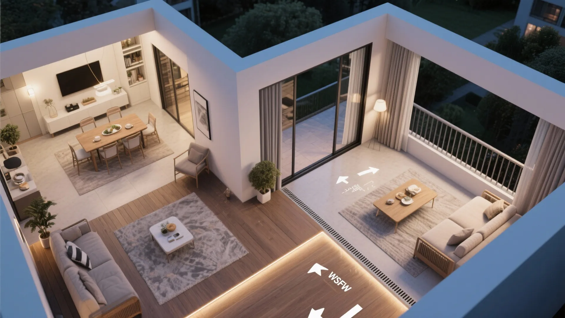 3) Indoor–outdoor living with bi-fold or pocket doors