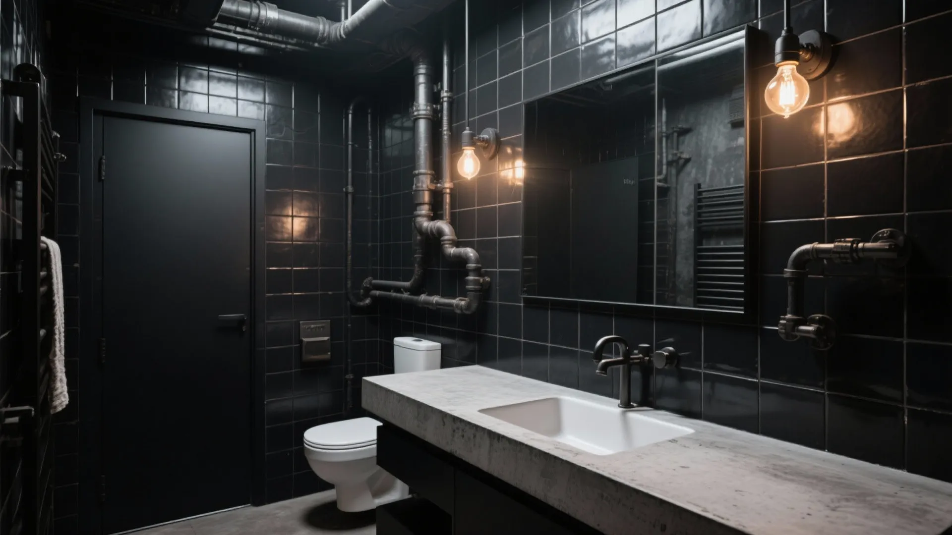 7. Industrial Style with Concrete