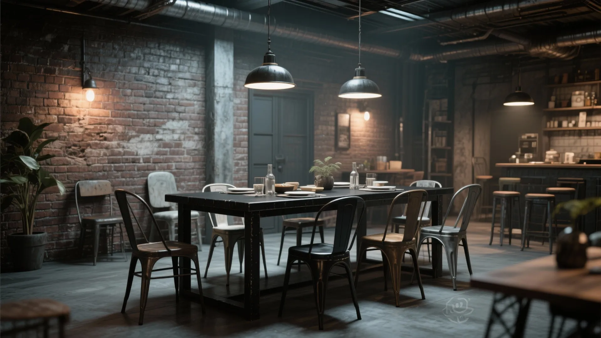 4. Industrial Style with Metal Accents