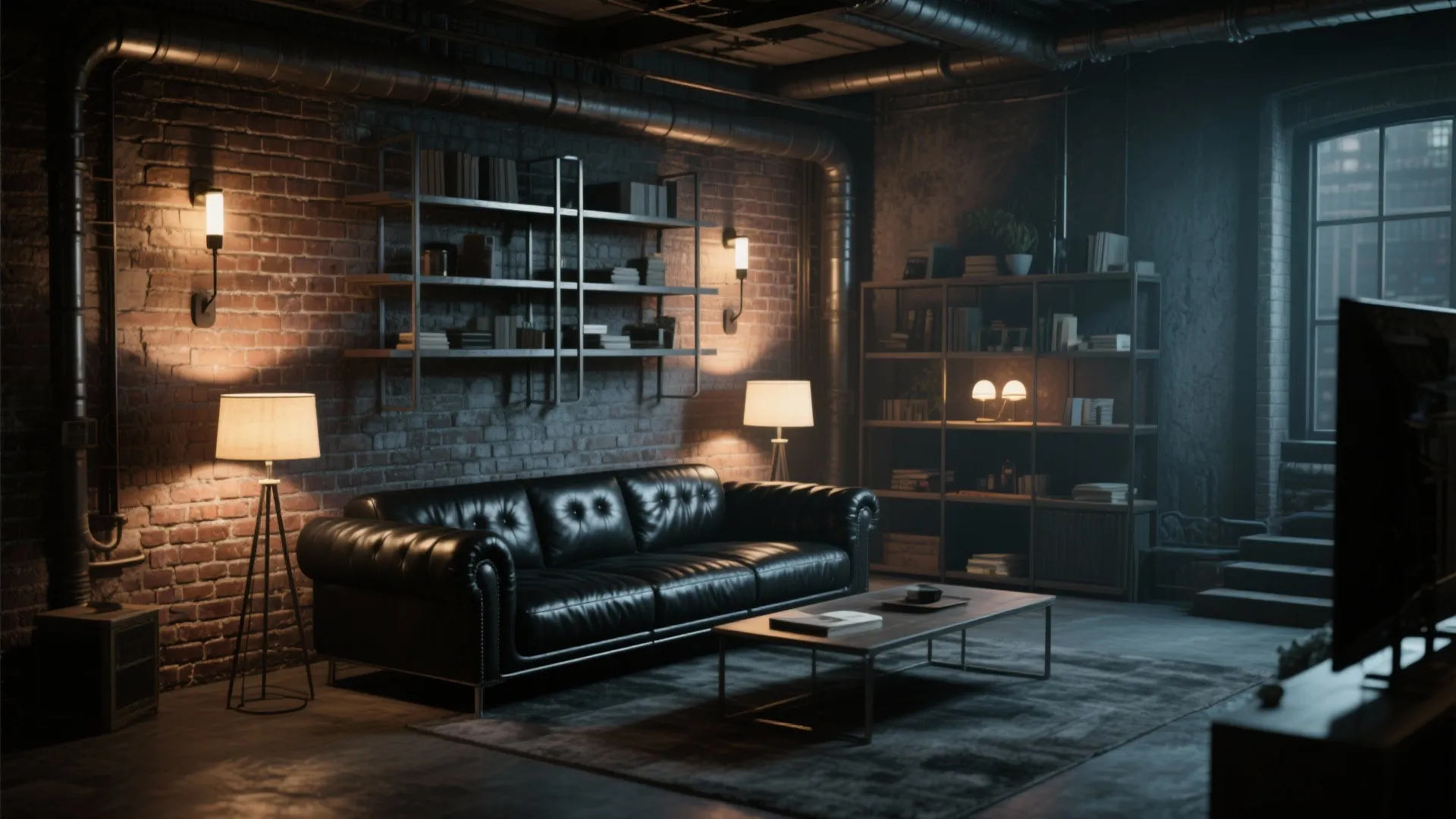 2. Industrial Chic with Black Leather