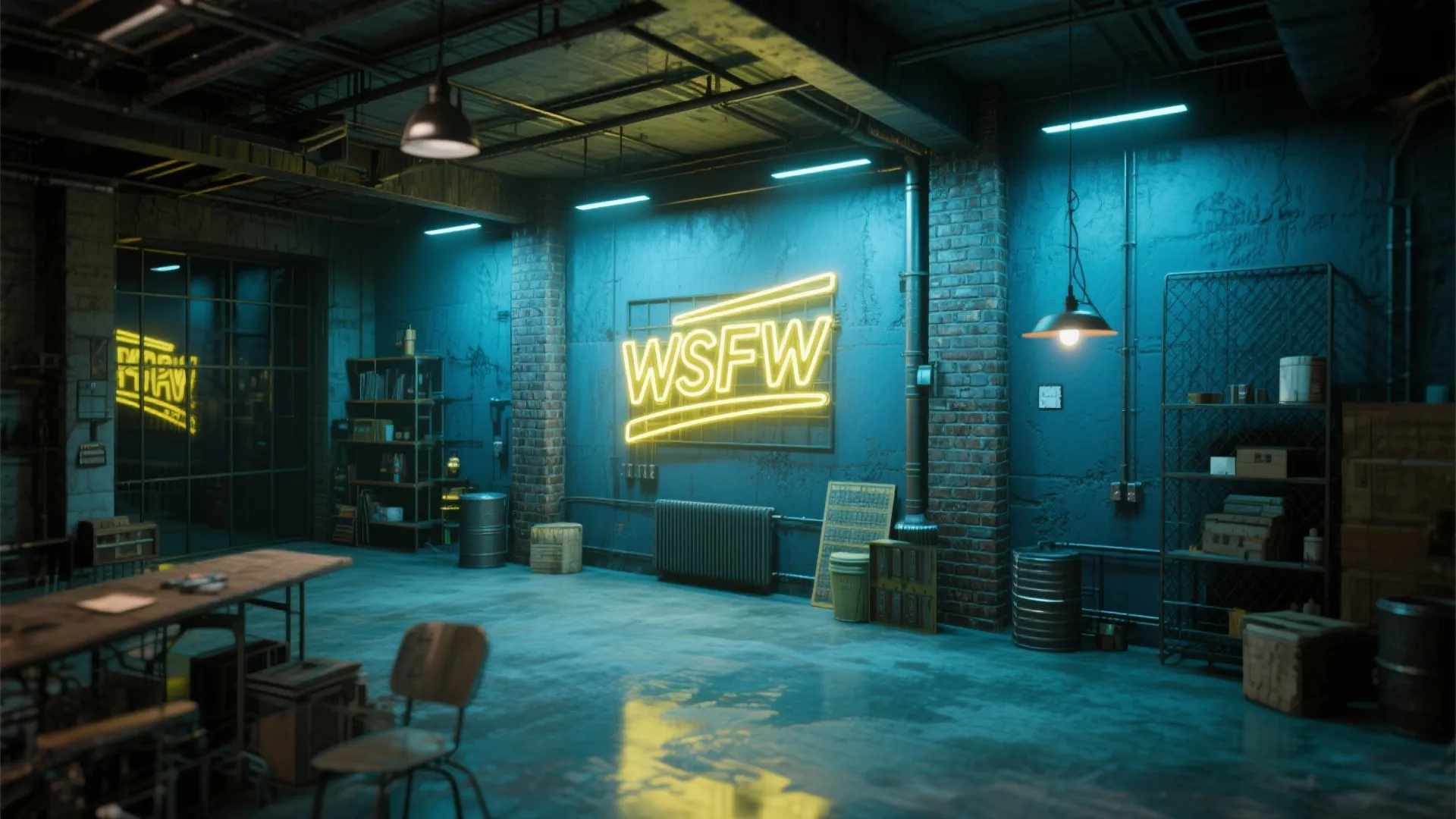 9. Industrial Twist with Slate Blue and Neon Yellow