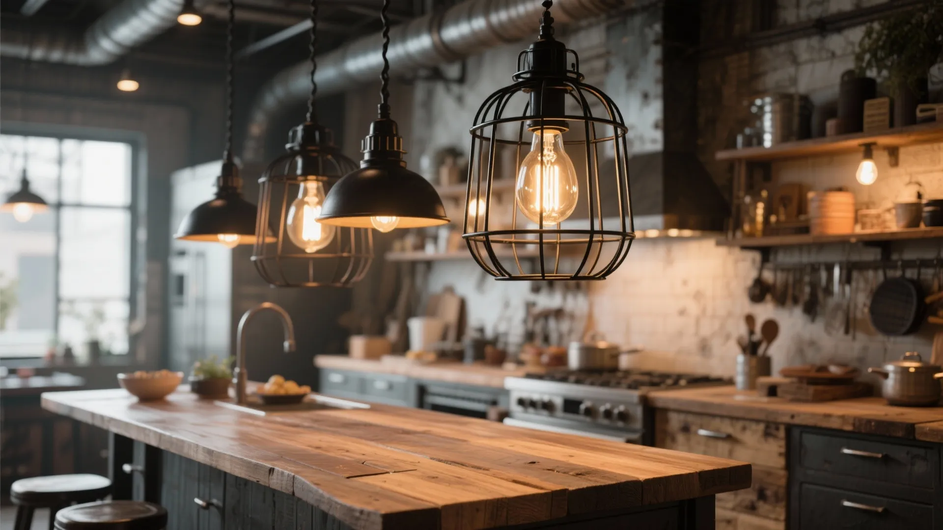 4. Industrial Cage Lamps