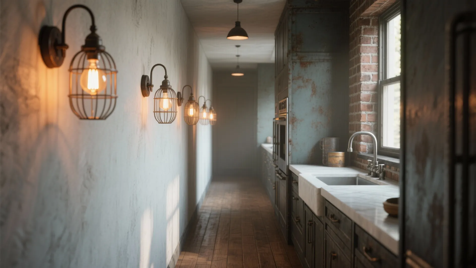 1: Industrial Cage Sconces