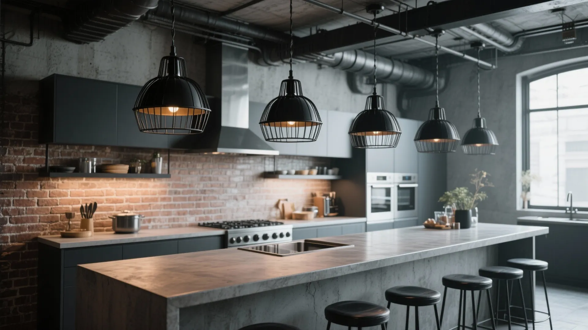 5. Industrial Caged Fixtures