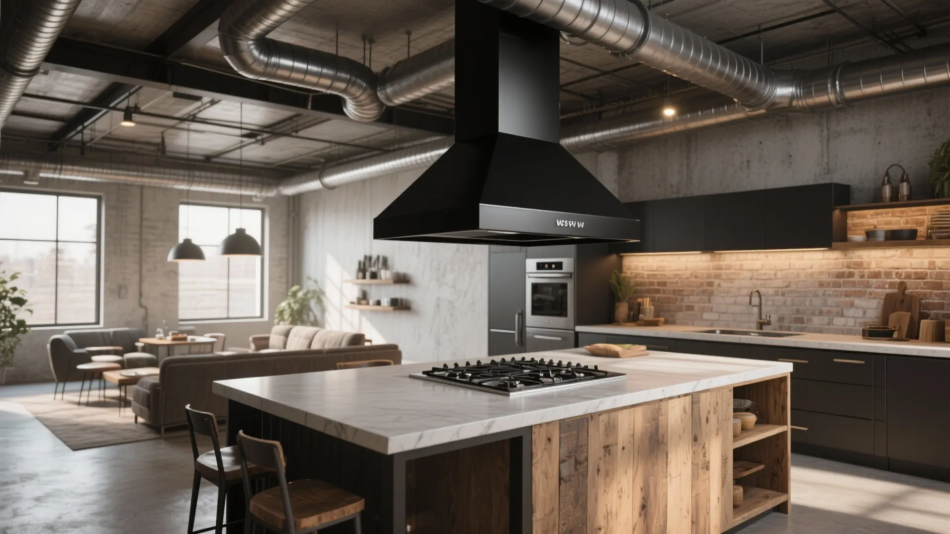4. Industrial Black Canopy for a Modern Loft Vibe