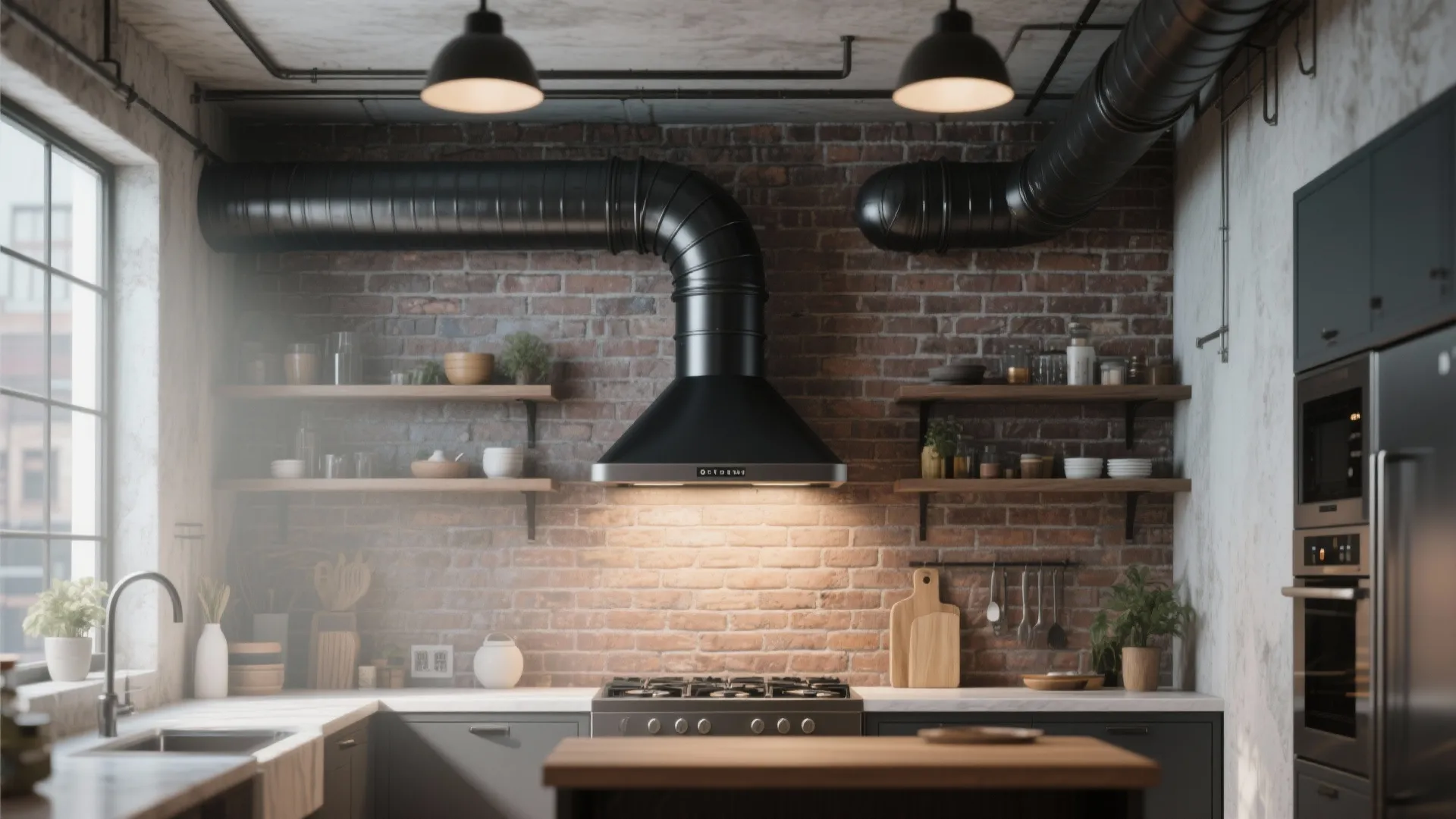 7. Industrial Exposed Ductwork Hood