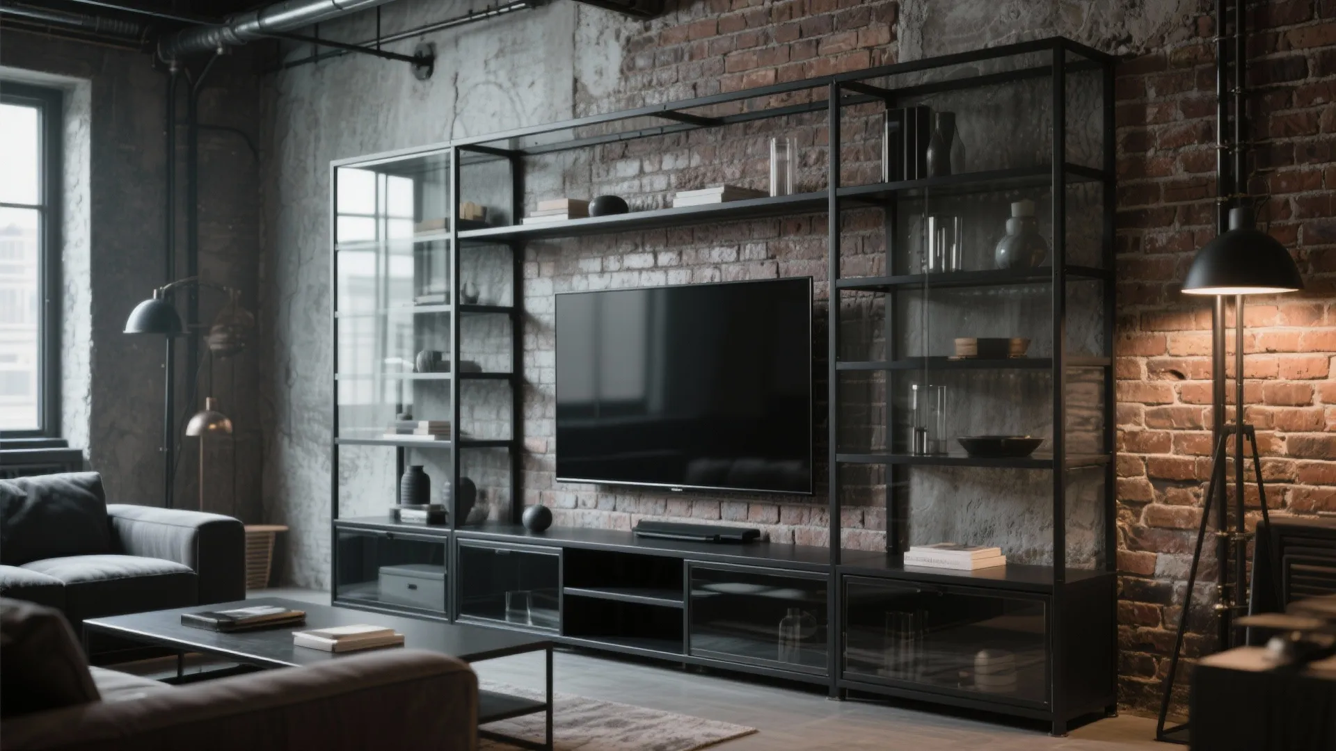 Glass & Metal Industrial Style