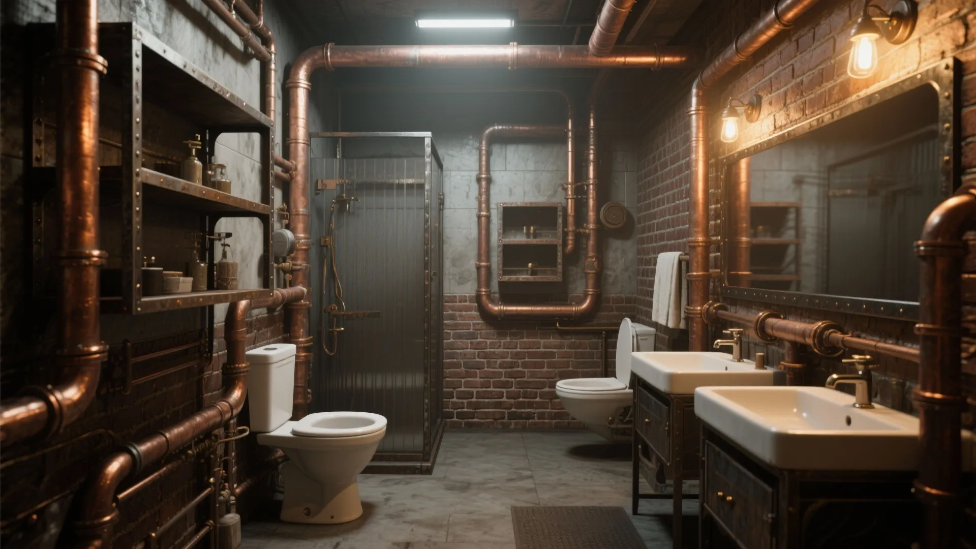 Exposed Industrial-Style Pipes