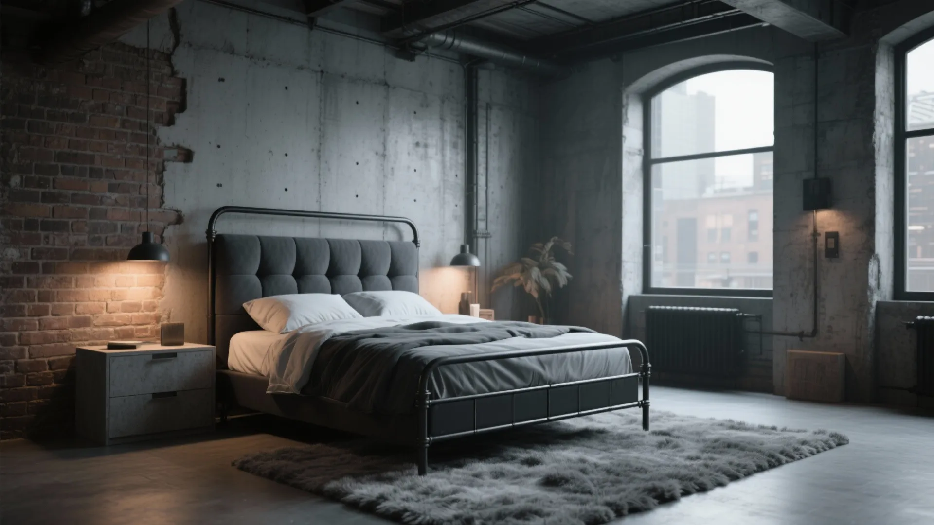 3. Industrial Loft Gray King Set