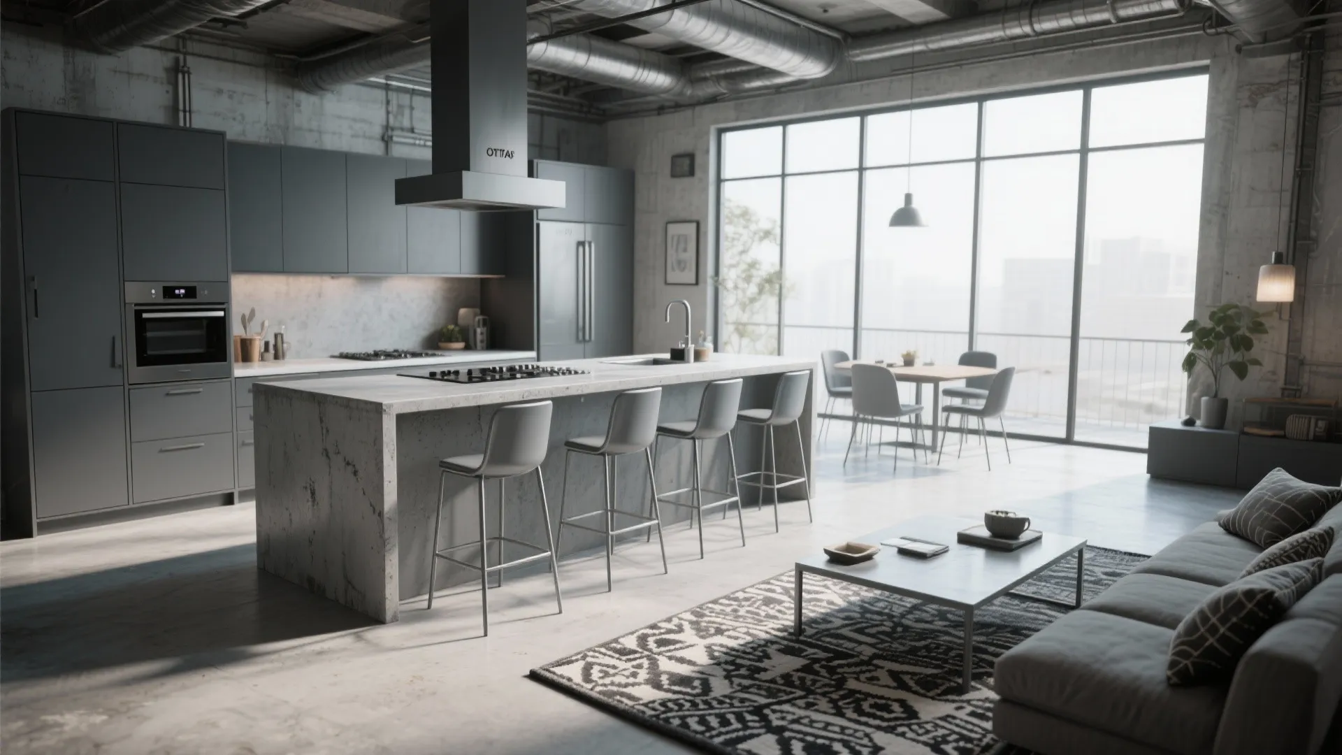 4. Sleek grey metal chairs for an industrial edge