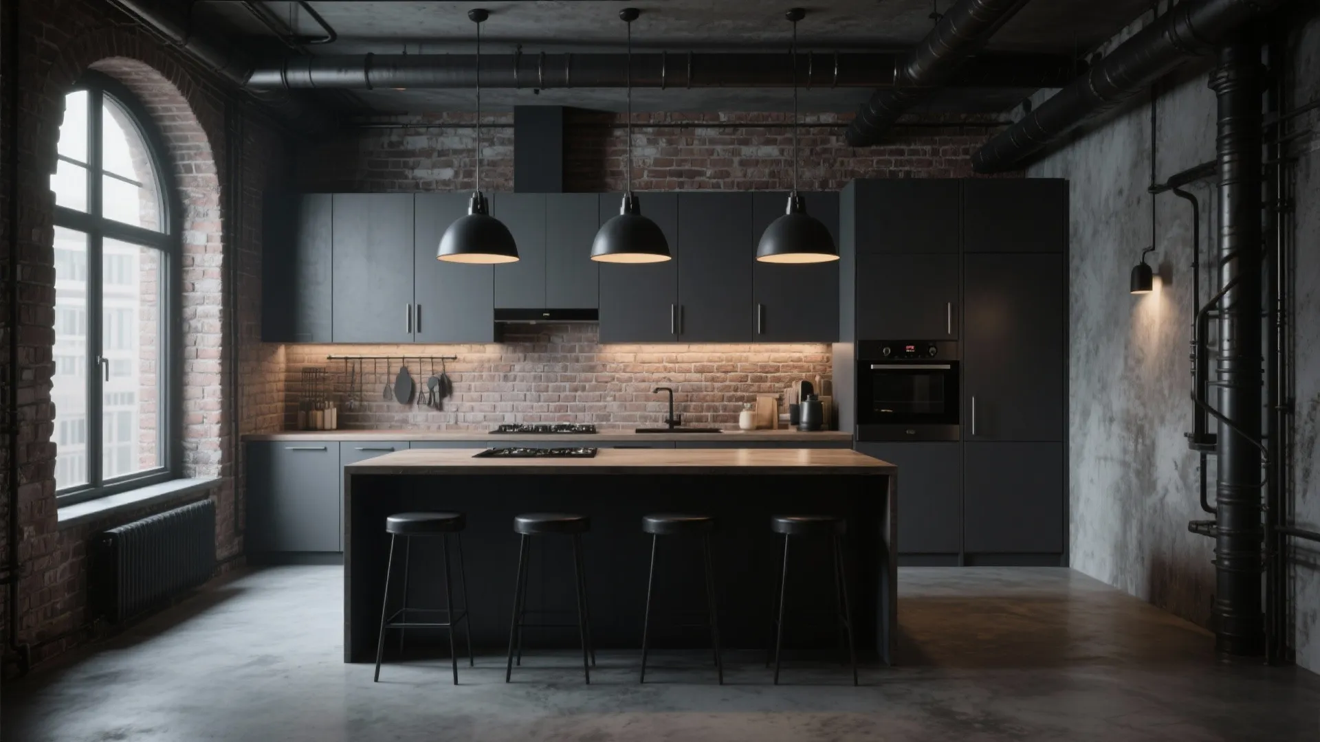 5. Industrial Grey Kitchen
